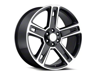 OE Revolution G-07 Gloss Black and Machined 6-Lug Wheel; 26x10; 31mm Offset (14-18 Sierra 1500)