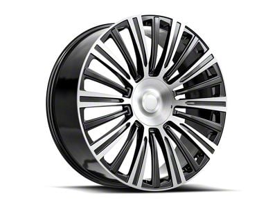 OE Revolution CAD-35 Gloss Black and Machined 6-Lug Wheel; 26x10; 31mm Offset (99-06 Silverado 1500)