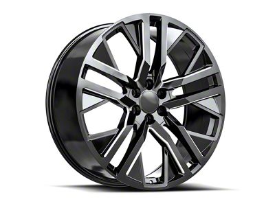 OE Revolution D-36 Gloss Black and Milled 6-Lug Wheel; 24x10; 31mm Offset (21-25 Tahoe)