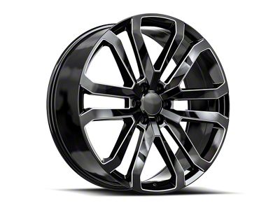 OE Revolution D-37 Gloss Black and Milled 6-Lug Wheel; 26x10; 31mm Offset (21-25 Tahoe)