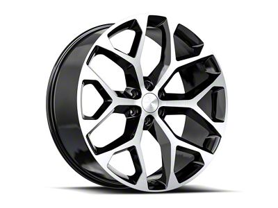 OE Revolution G-09 Gloss Black and Machined 6-Lug Wheel; 20x9; 24mm Offset (07-14 Tahoe)