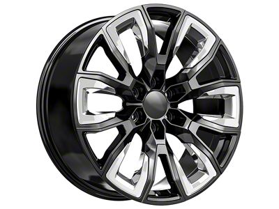 OE Revolution G-37 Gloss Black and Chrome Inserts 6-Lug Wheel; 24x10; 31mm Offset (21-26 Yukon)