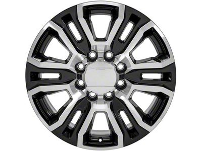 CV70A Black Machined 8-Lug Wheel; 20x8.5; 12mm Offset (01-06 Silverado 2500 HD)
