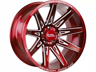 Off-Road Monster M25 Candy Red Milled 6-Lug Wheel; 20x10; -19mm Offset (07-13 Silverado 1500)