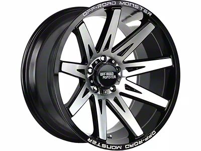 Off-Road Monster M25 Gloss Black Machined 6-Lug Wheel; 20x10; -19mm Offset (09-14 F-150)