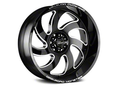 Off Road Monster M07 Gloss Black Milled 8-Lug Wheel; 20x10; -19mm Offset (10-18 RAM 2500)