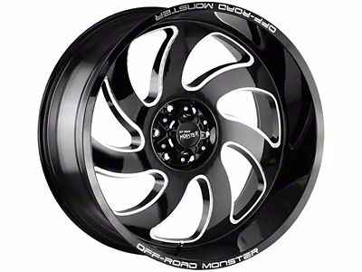 Off-Road Monster M07 Gloss Black Milled 8-Lug Wheel; 22x12; -44mm Offset (10-18 RAM 2500)