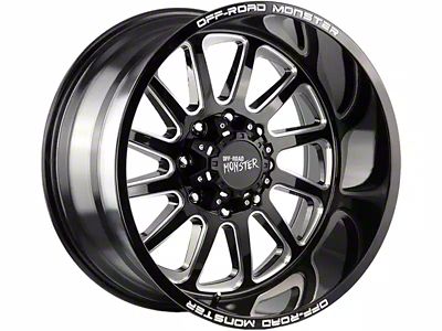 Off-Road Monster M17 Gloss Black Milled 8-Lug Wheel; 20x10; -19mm Offset (10-18 RAM 2500)