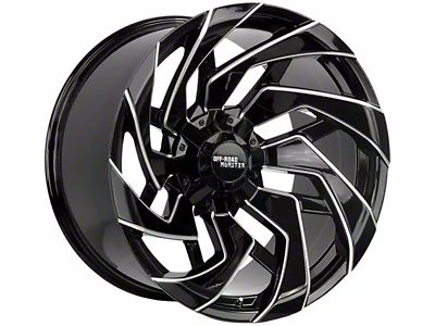 Off-Road Monster M24 Gloss Black Milled 8-Lug Wheel; 20x10; -19mm Offset (11-16 F-250 Super Duty)