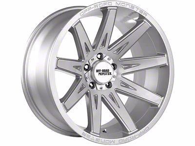 Off-Road Monster M25 Brushed Face Silver 6-Lug Wheel; 20x10; -19mm Offset (14-18 Sierra 1500)