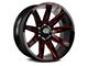 Off Road Monster M25 Gloss Black Candy Red Milled 6-Lug Wheel; 22x12; -44mm Offset (14-18 Sierra 1500)