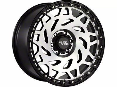 Off-Road Monster M50 Gloss Black Machined with Black Ring 6-Lug Wheel; 17x9; 0mm Offset (15-20 Tahoe)