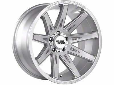 Off-Road Monster M25 Brushed Face Silver 6-Lug Wheel; 20x10; -19mm Offset (99-06 Silverado 1500)