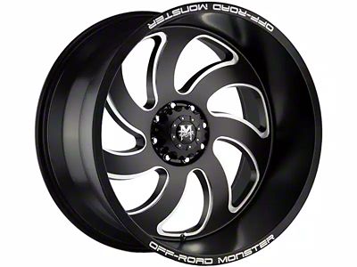 Off-Road Monster M07 Flat Black Milled 6-Lug Wheel; 20x10; -19mm Offset (21-25 F-150)