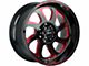 Off-Road Monster M22 Gloss Black Candy Red Milled 6-Lug Wheel; 20x10; -19mm Offset (19-24 RAM 1500)