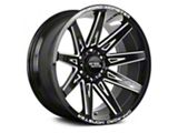 Off Road Monster M25 Gloss Black Milled 6-Lug Wheel; 22x12; -44mm Offset (19-25 Sierra 1500)