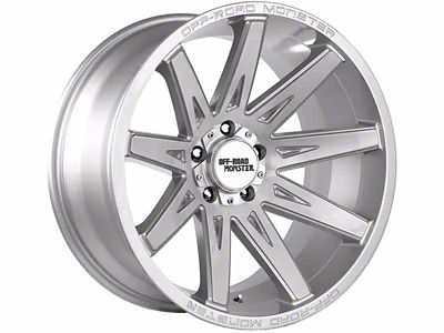 Off-Road Monster M25 Brushed Face Silver 6-Lug Wheel; 20x10; -19mm Offset (19-24 Silverado 1500)