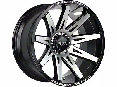 Off-Road Monster M25 Gloss Black Machined 6-Lug Wheel; 20x10; -19mm Offset (19-25 Silverado 1500)