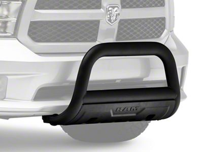 RAM Licensed by RedRock 3.50-Inch Oval Bull Bar with Skid Plate and Ram Logo; Black (09-18 RAM 1500, Excluding Rebel)