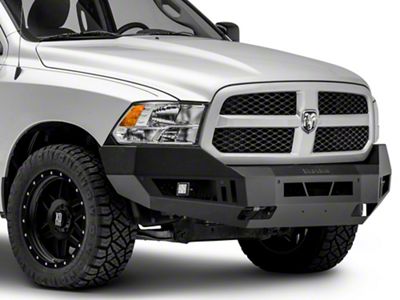 RAM Licensed by RedRock Extreme HD Front Bumper with LED Fog Lights and RAM Logo; Textured Black (13-18 RAM 1500, Excluding Rebel)