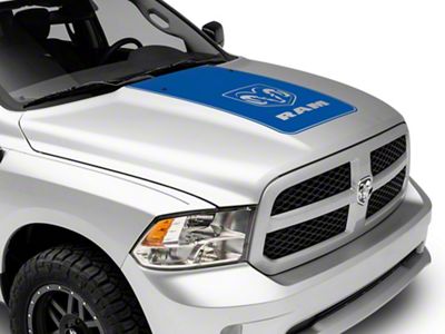 RAM Licensed by RedRock Hood Decal with Logo; Blue (09-18 RAM 1500, Excluding Rebel)