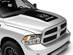 RAM Licensed by RedRock Hood Decal with Logo; Gloss Black (09-18 RAM 1500, Excluding Rebel)