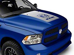 RAM Licensed by RedRock Hood Decal with Logo; Silver (09-18 RAM 1500, Excluding Rebel)