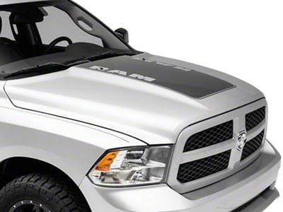 RAM Licensed by RedRock Hood Decal with RAM Logo; Anthracite (09-18 RAM 1500, Excluding Rebel)