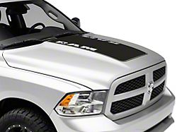 RAM Licensed by RedRock Hood Decal with RAM Logo; Matte Black (09-18 RAM 1500, Excluding Rebel)