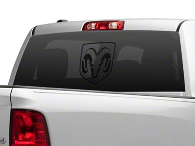 RAM Licensed by RedRock Large RAM Head Logo; Matte Black (02-18 RAM 1500)