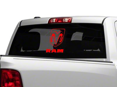 RAM Licensed by RedRock Large RAM Head with Logo; Red (02-18 RAM 1500)