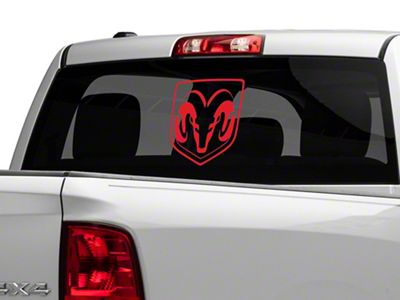 RAM Licensed by RedRock Large RAM Head Logo; Red (02-18 RAM 1500)