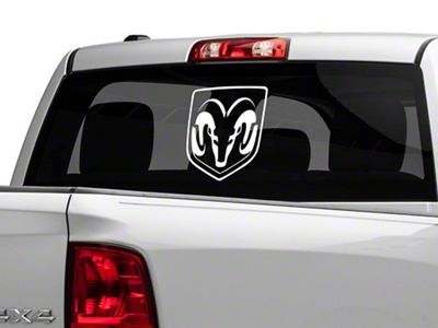 RAM Licensed by RedRock Large RAM Head Logo; White (02-18 RAM 1500)