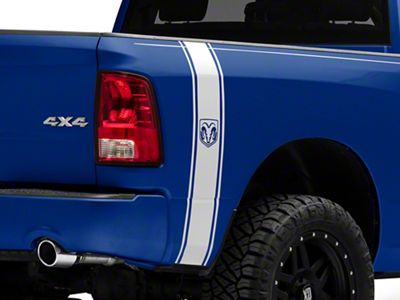 RAM Licensed by RedRock RAM Head Vertical Stripe; White (02-18 RAM 1500)