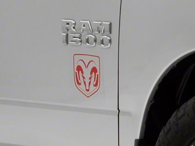 RAM Licensed by RedRock Small RAM Head Logo; Red (02-18 RAM 1500)