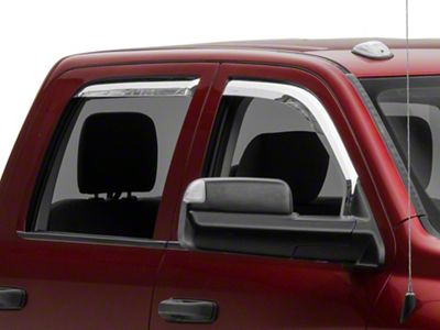 RAM Licensed by RedRock Element Chrome Window Visors; Channel Mount; Front and Rear (10-18 RAM 2500 Crew Cab, Mega Cab)