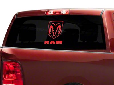 RAM Licensed by RedRock Large RAM Head with Logo; Red (03-18 RAM 2500)