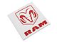 RAM Licensed by RedRock Large RAM Head with Logo; Red (03-18 RAM 2500)