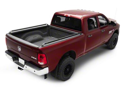 RAM Licensed by RedRock Locker Side Bed Rails; Black (03-18 RAM 2500 w/ 6.4-Foot Box)