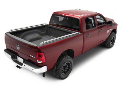 RAM Licensed by RedRock Locker Side Bed Rails; Stainless Steel (03-18 RAM 2500 w/ 6.4-Foot Box)