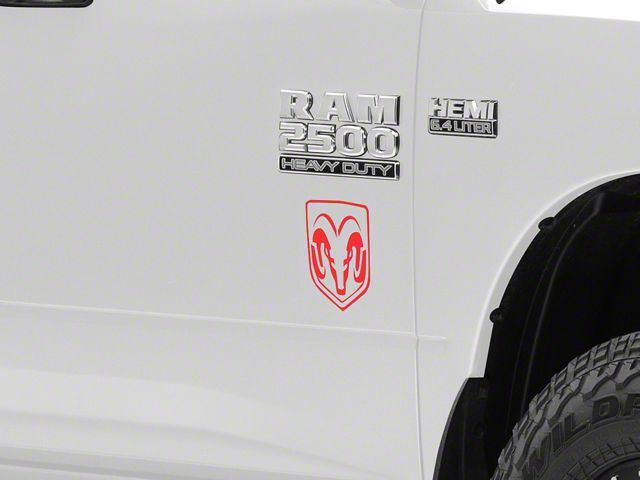 RAM Licensed by RedRock Small RAM Head Logo; Red (03-18 RAM 2500)