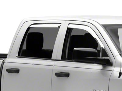 RAM Licensed by RedRock Element Chrome Window Visors; Channel Mount; Front and Rear (10-18 RAM 3500 Crew Cab, Mega Cab)