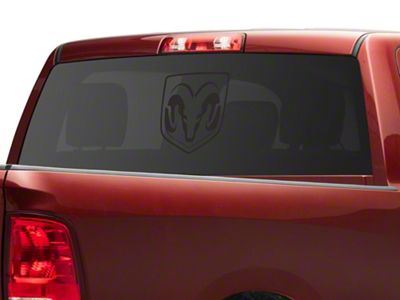 RAM Licensed by RedRock Large RAM Head Logo; Matte Black (03-18 RAM 3500)