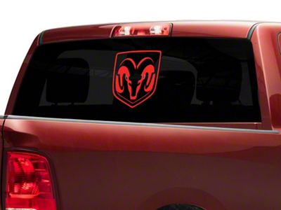 RAM Licensed by RedRock Large RAM Head Logo; Red (03-18 RAM 3500)