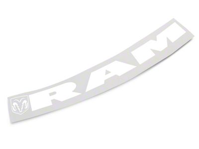 RAM Licensed by RedRock RAM with Head and Logo Windshield Banner; White (03-18 RAM 3500)