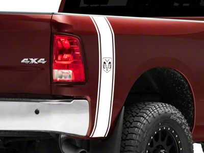 RAM Licensed by RedRock RAM Head Vertical Stripe; White (03-18 RAM 3500)