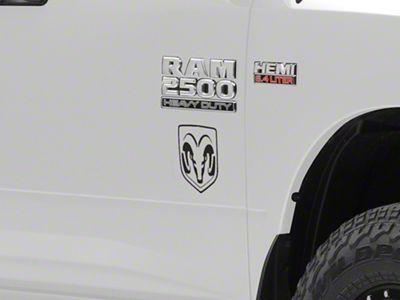 RAM Licensed by RedRock Small RAM Head Logo; Matte Black (03-18 RAM 3500)