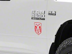 RAM Licensed by RedRock Small RAM Head Logo; Red (03-18 RAM 3500)