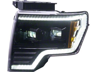 OLM Essential Series LED Headlights with White DRL; Black Housing; Clear Lens (09-14 F-150)