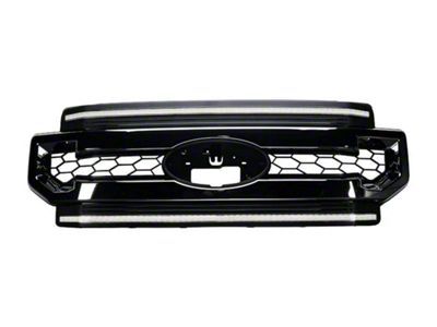OLM Essential Series Upper Replacement Grille with White DRL; Black (20-22 F-250 Super Duty)